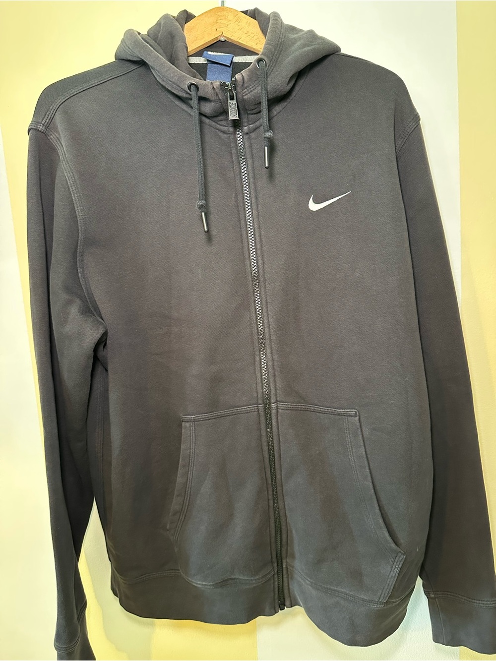 Nike Black Zip-Up Hoodie with White Swoosh